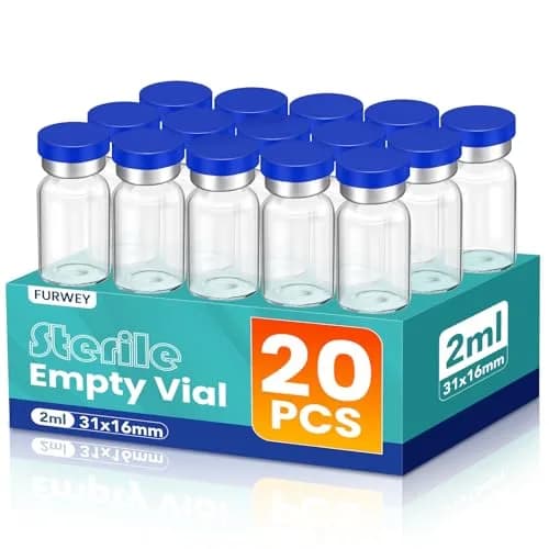 FURWEY 2ML Sterile Vials with Injection Port, Borosilicate Glass Empty Vials, 20 Pack | Lab Supply India thumbnail 1
