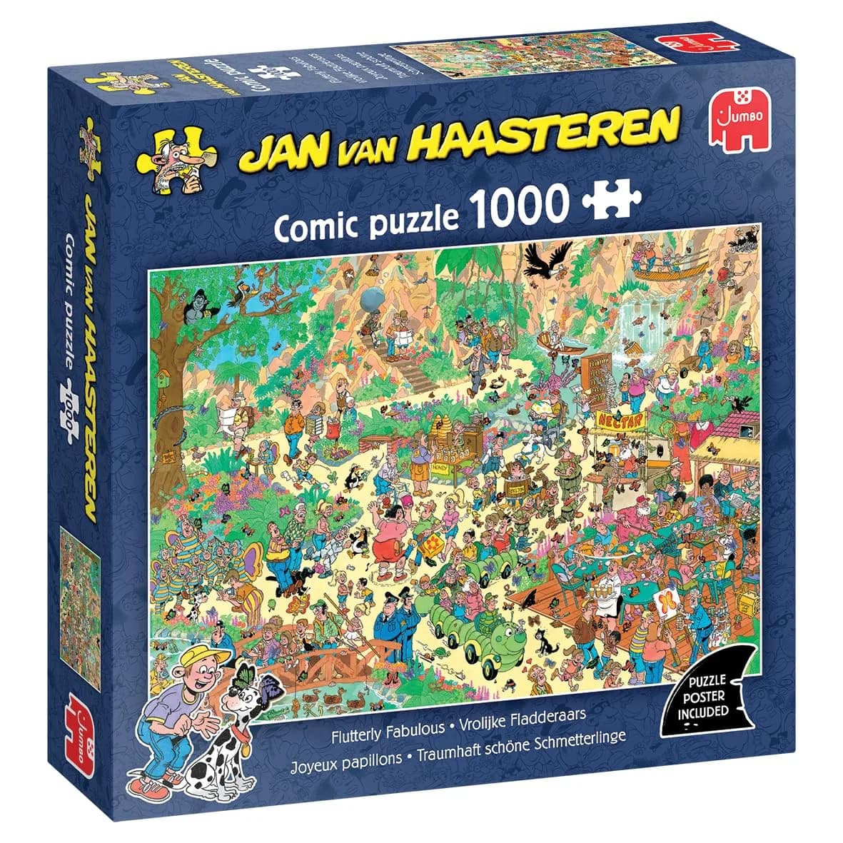 Jan van Haasteren Flutterly Fabulous Puzzle 1000 Teile | Butterfly Garden Scene, Recycled Cardboard, 68×49 cm