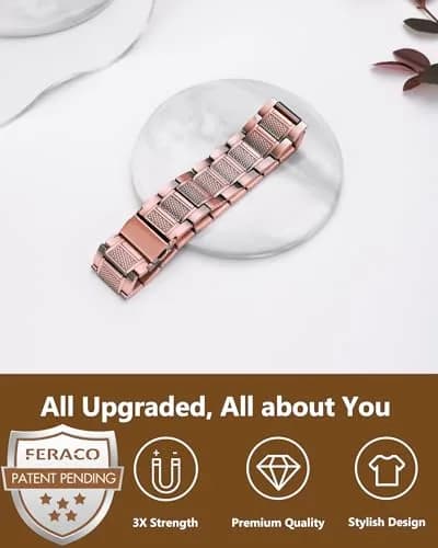 Feraco Copper Magnetic Bracelet for Men, 22 cm (8.66 inches) | Classic Geometric Pattern thumbnail 4