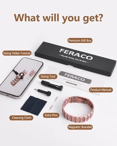 Feraco Copper Magnetic Bracelet for Men, 22 cm (8.66 inches) | Classic Geometric Pattern thumbnail 8