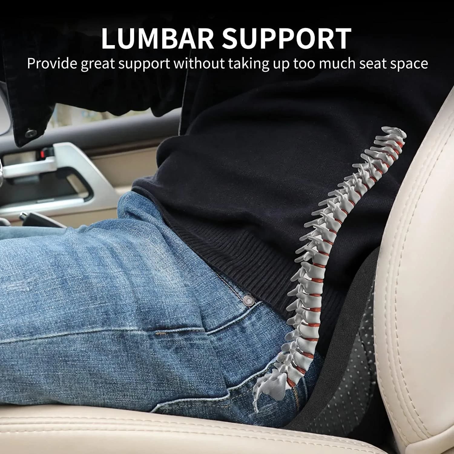 Livtribe Ergonomic Car Seat Cushion Wedge | 3.5-inch Rise for Lumbar Support & Posture Alignment - view 4