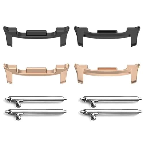 E ECSEM 22mm Watch Band Connectors for Samsung Galaxy Watch 9/8/8 Classic | Black & Rose Gold (2-Pair Set) thumbnail 1