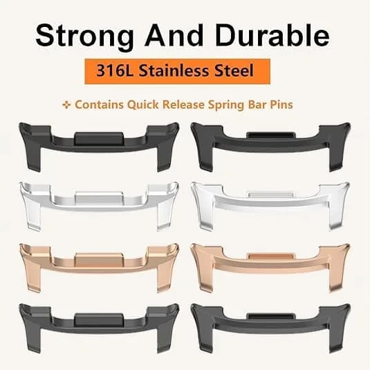 E ECSEM 22mm Watch Band Connectors for Samsung Galaxy Watch 9/8/8 Classic | Black & Rose Gold (2-Pair Set) thumbnail 3