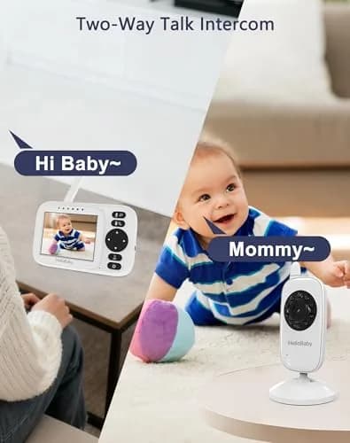 HelloBaby HB2438 Video Baby Monitor 3.2-inch IPS Screen | No WiFi, 1000ft Range, Temp Alarm thumbnail 3