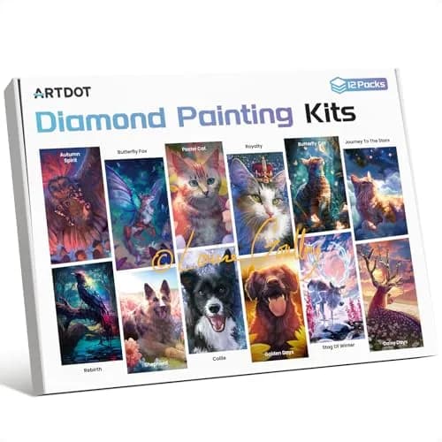 ARTDOT 12 Pack 5D DIY Diamond Art Kits for Adults, Licensed Artist-Original Designs, 30cm x 40cm (12" x 16") | Full Drill Square Diamond Painting Kits with Tools thumbnail 1