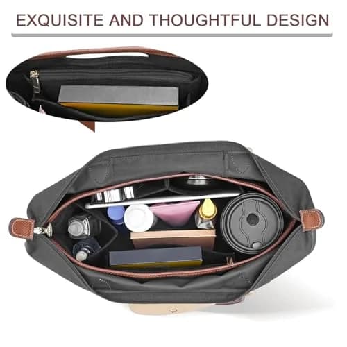 DOIAPUOS Felt Purse Organizer Insert for Longchamp Le Pliage M Bag, Black Medium | Organizes Your Bag Interior thumbnail 6