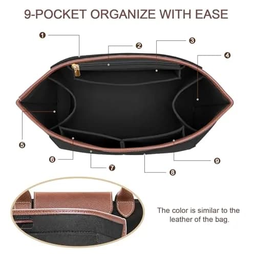 DOIAPUOS Felt Purse Organizer Insert for Longchamp Le Pliage L Bag | Large Felt Bag Insert for Women thumbnail 4