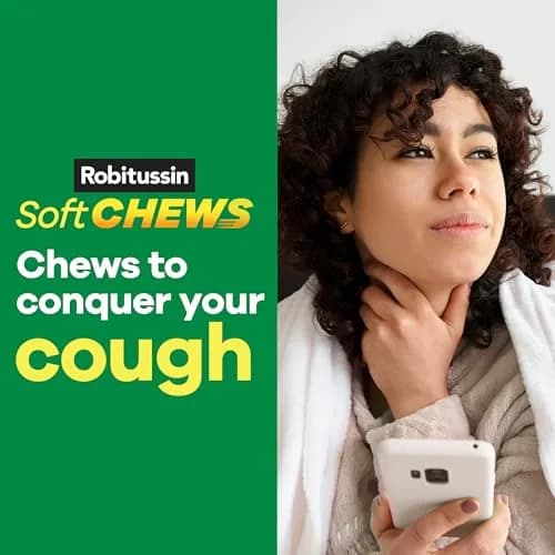 Robitussin Soft Chews Long-Acting Cough Medicine 20 Count | Berry Flavor, Fast Relief, USA Import thumbnail 6