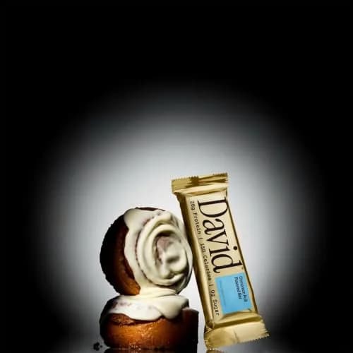 David Cinnamon Roll Flavored Protein Bars | 28g Protein | 24 Pack | Gluten Free, Low Sugar, High Protein Snack thumbnail 3