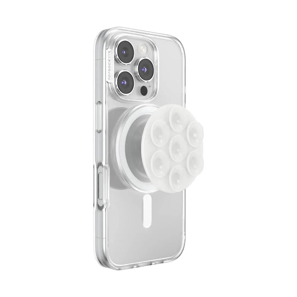 PopSockets Suck-Up Phone Grip for MagSafe | Clear Suction Cup, Magnetic Stand, Content Creator Essential
