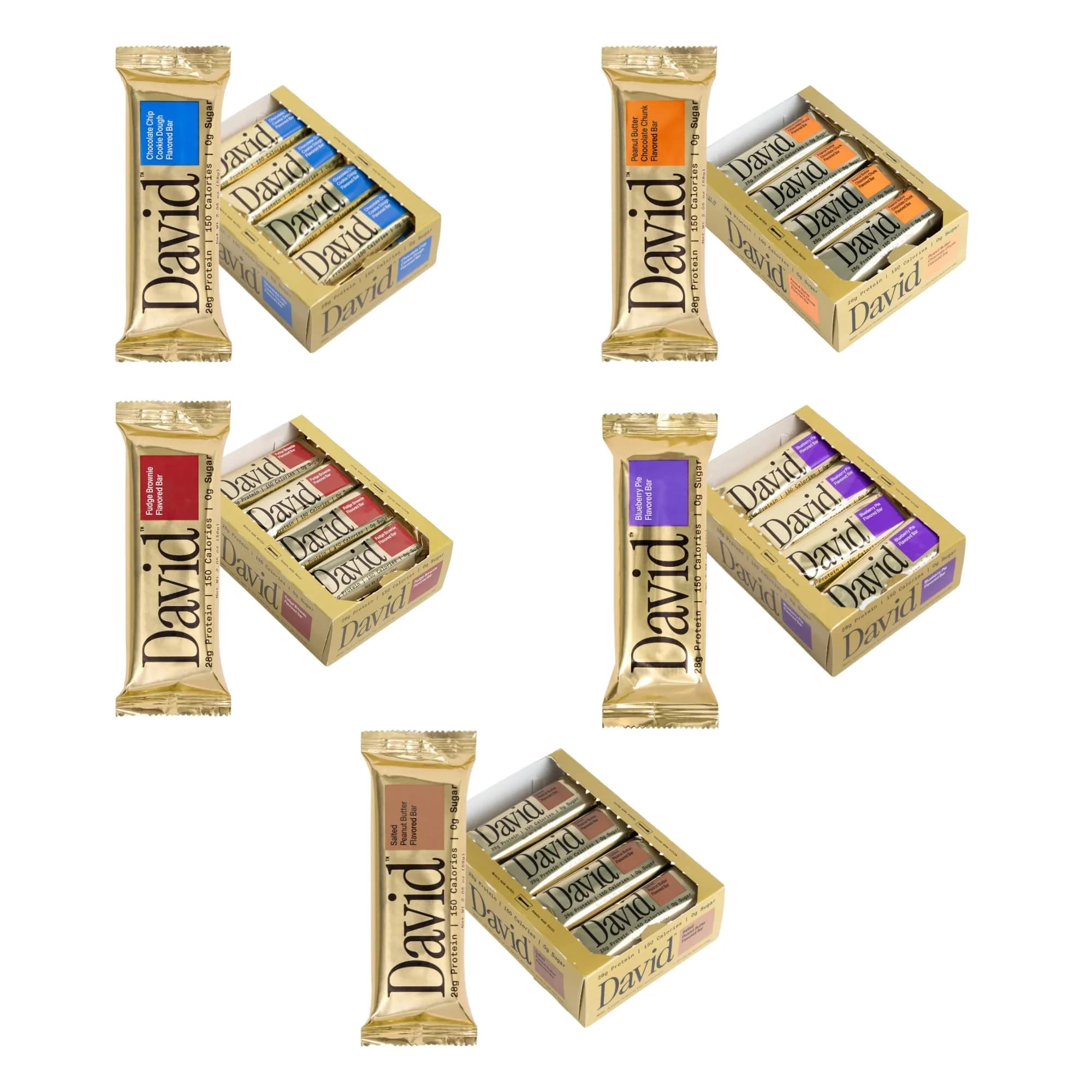 David Protein Bars, David Favorites | 28g Protein | 24 Pack