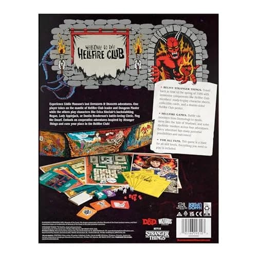 Dungeons & Dragons Stranger Things: Welcome to the Hellfire Club Adventure Game | 4 Adventures, 91 Cards, 11 Dice, Retro 80’s Flavor (9.02 x 11.50 x 2.36 inches) thumbnail 7