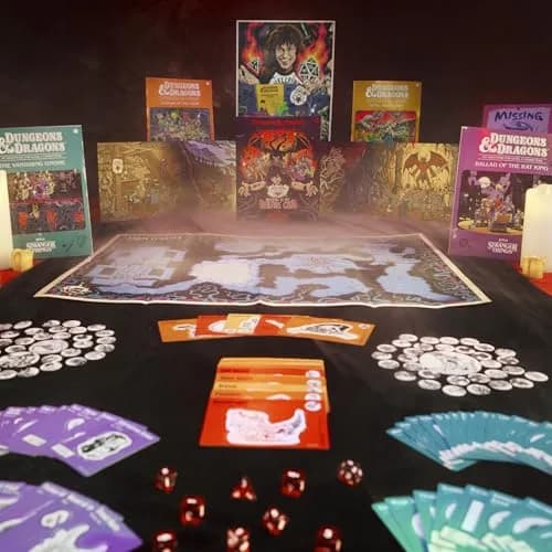 Dungeons & Dragons Stranger Things: Welcome to the Hellfire Club Adventure Game | 4 Adventures, 91 Cards, 11 Dice, Retro 80’s Flavor (9.02 x 11.50 x 2.36 inches) thumbnail 2