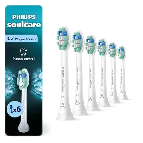 Philips Sonicare C2 Plaque Control Replacement Electric Toothbrush Heads, White, 4 Count | Dermatologist Tested — White