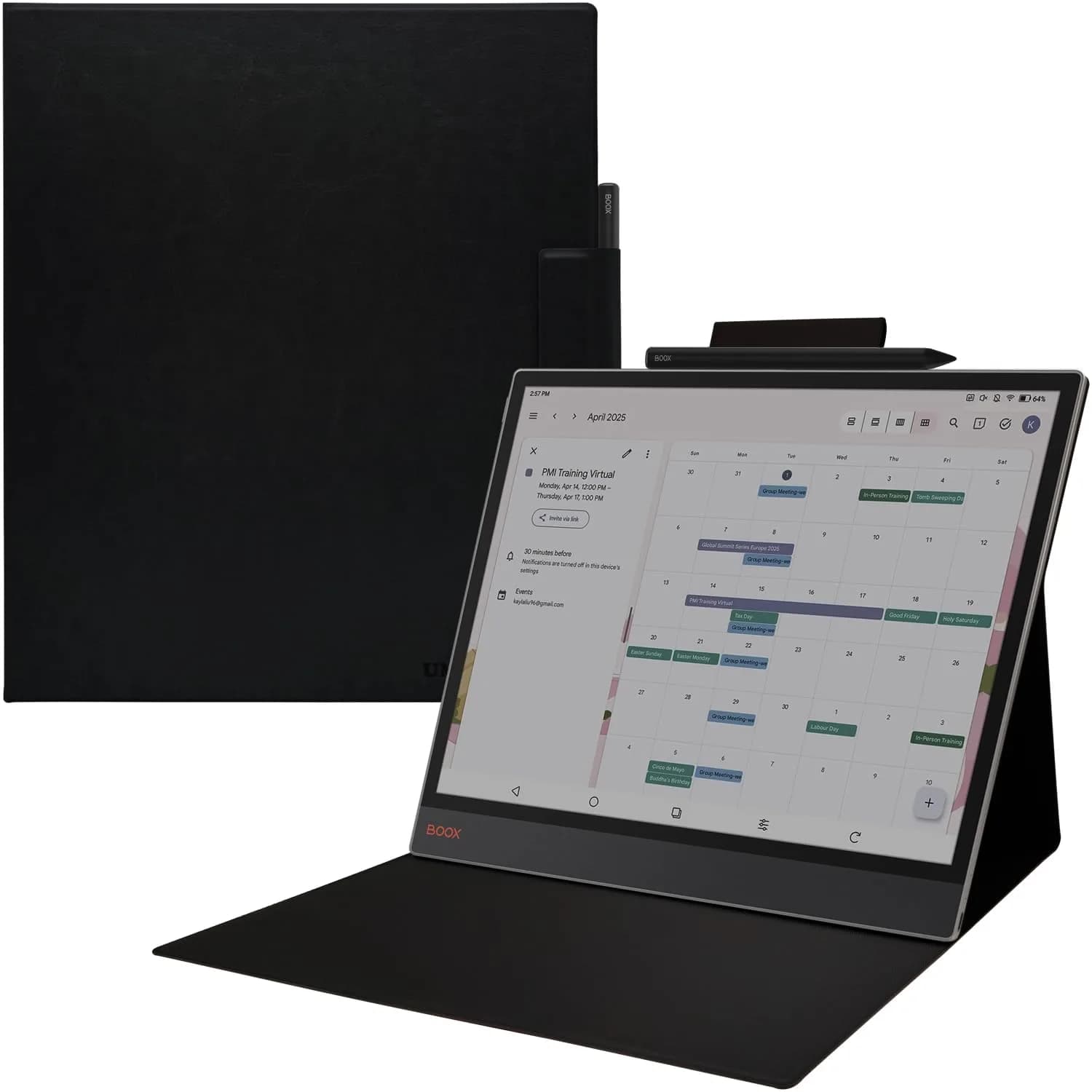 UMUBUHOMS Magnetic Stand Case for 13.3'' Boox Tab X C (2025) / Boox Note Max (2024) Lightweight Book Folio Cover with Auto Wake/Sleep (Black) — Black