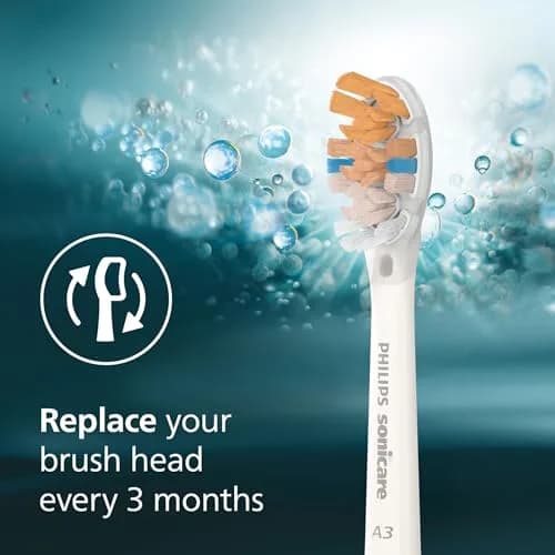 Philips Sonicare A3 All-in-One Brush Heads, 2-Pack, 6 Month Supply, White | 2000% More Plaque Removal thumbnail 8
