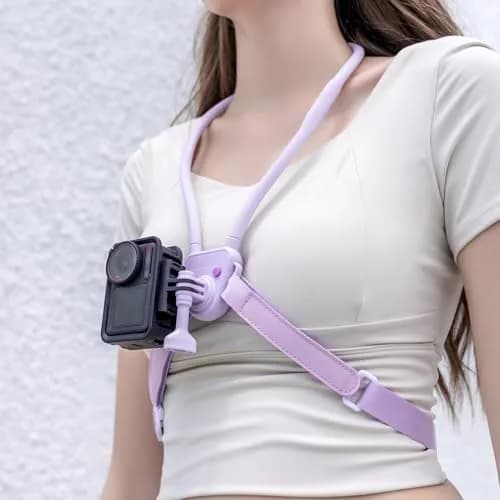 JJC Quick Release POV Neck Mount w. Chest Strap for DJI Osmo Action 6 5 Pro | Hands-Free Action Camera Support (70-120 chars) thumbnail 6