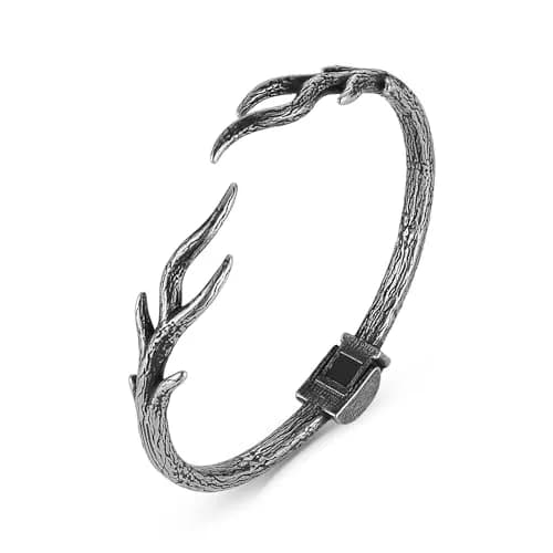 HZMAN Tree of Life Branch Shape Open Bracelet for Men Women Stainless Steel Adjustable Bangle thumbnail 1