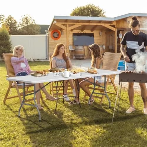 IWDOO 8 FT Folding Table for Camping & Events | Heavy Duty Support, Waterproof, Portable thumbnail 8