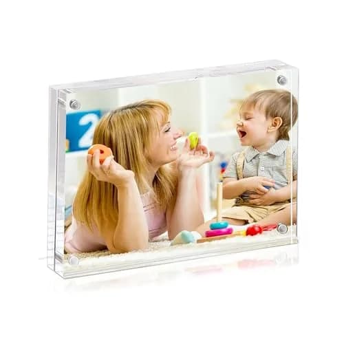 BP4U 5x7 Acrylic Picture Frame | Double-Sided Magnetic Display, UV-Resistant, Frameless Desktop Decor thumbnail 1