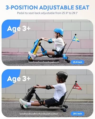 SaveJoy 12V Electric Go Kart for Kids 6-12 | 360° Spin Drift, Blue, Max 5 MPH thumbnail 8