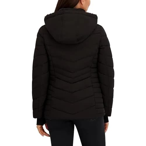 HFX Women's Stretch Puffer Jacket, Black, Small | Active Warmth & Flexibility in Motion thumbnail 3