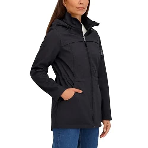 HFX Women's Longline Softshell Jacket, Print, Medium | Water-Resistant, Breathable, 32" Mid-Length thumbnail 2