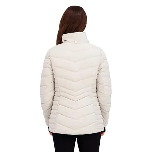 HFX Women's Stretch Puffer Jacket, Bone, Medium | Active & Performance Winter Coat thumbnail 4