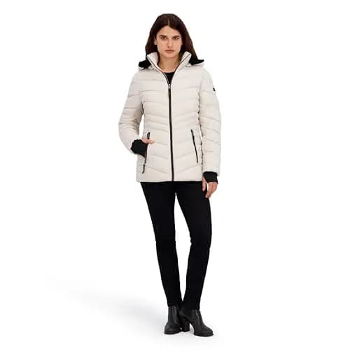 HFX Women's Stretch Puffer Jacket, Bone, Medium | Active & Performance Winter Coat thumbnail 5