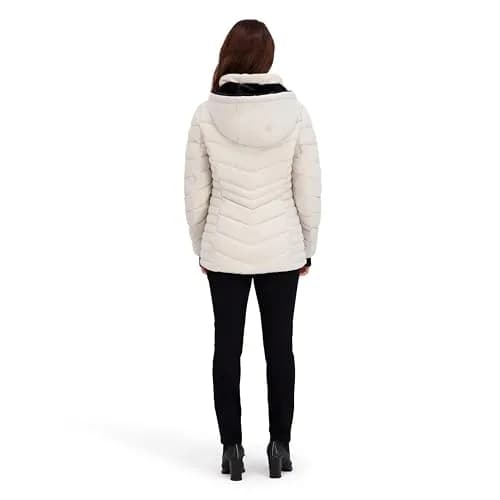 HFX Women's Stretch Puffer Jacket, Bone, Medium | Active & Performance Winter Coat thumbnail 6
