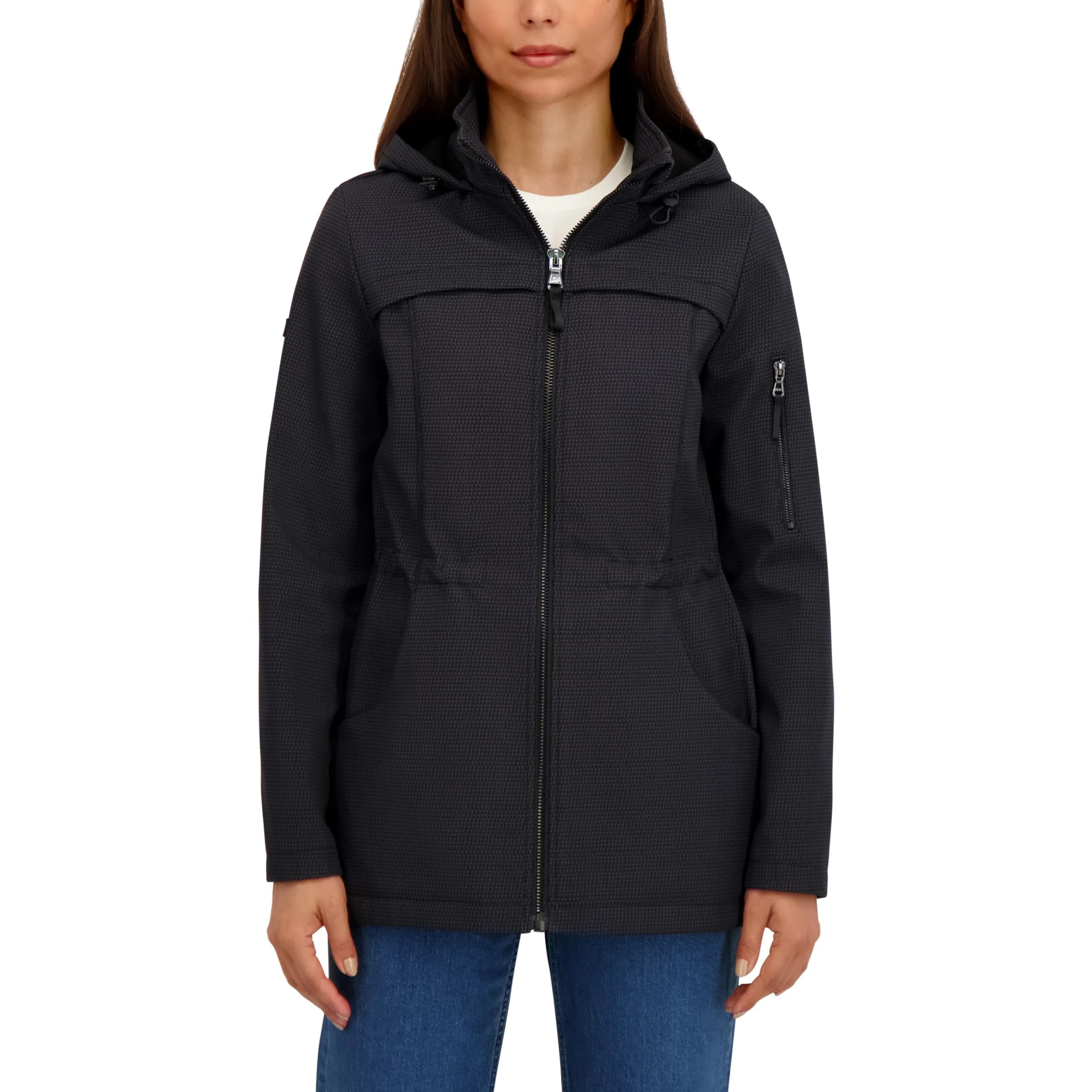 HFX Women's Longline Softshell Jacket, Print, Large | Water-Resistant, Breathable, Versatile