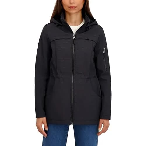 HFX Women's Longline Softshell Jacket, Print, Large | Water-Resistant, Breathable, Versatile thumbnail 1