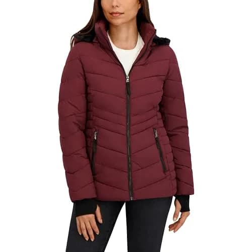 HFX Women's Stretch Puffer Jacket, Black, Small | Active Warmth & Flexibility in Motion thumbnail 1