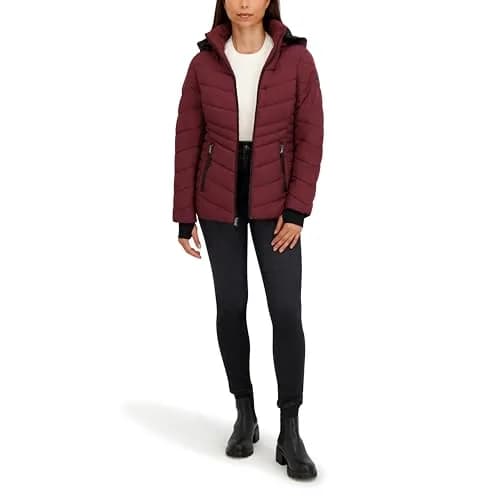 HFX Women's Stretch Puffer Jacket, Black, Small | Active Warmth & Flexibility in Motion thumbnail 4