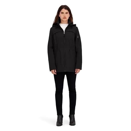 HFX Women's Longline Softshell Jacket, Ebony, Medium | Water-Resistant, Breathable, 32" Mid-Length thumbnail 4