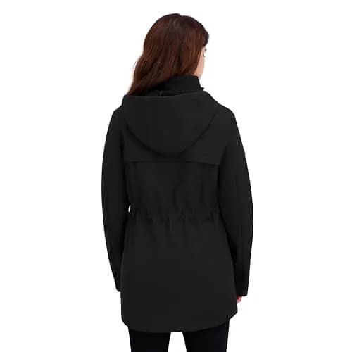 HFX Women's Longline Softshell Jacket, Ebony, Medium | Water-Resistant, Breathable, 32" Mid-Length thumbnail 3