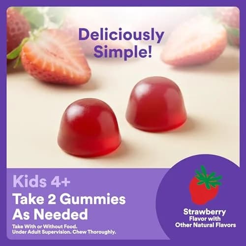 SmartyPants Kids Sleep Zero Melatonin Gummies with L-Theanine, Lemon Balm & Magnesium, Gluten Free, Strawberry Flavor, 60 Gummies | Drug-Free Sleep Support thumbnail 7
