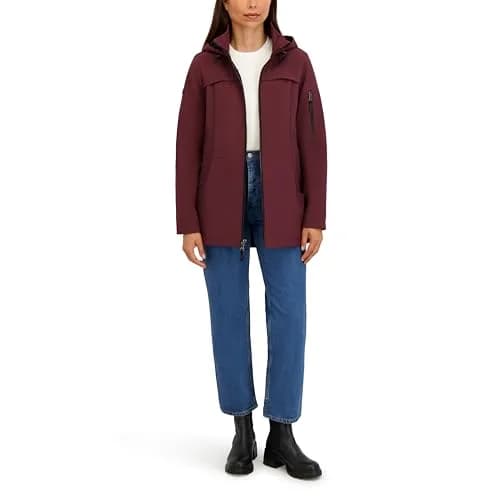 HFX Women's Longline Softshell Jacket, Garnet, Large | Water-Resistant, Breathable, 32" Mid-Length thumbnail 5