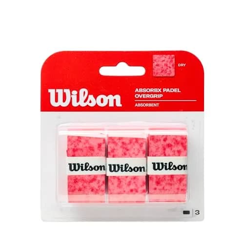 Wilson AbsorbX Padel Overgrip - 3 Pack, Red | Ultra-absorbent & Durable for Sweaty Play thumbnail 1