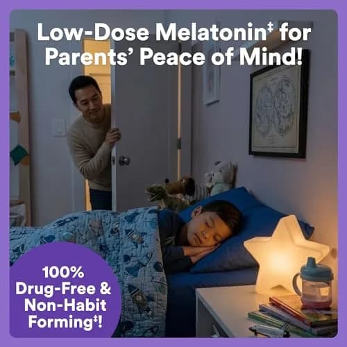 SmartyPants Kids Sleep Melatonin 0.5mg Gummies with Chamomile & Vitamin D3 | Gluten Free, Drug Free, Strawberry Mango Flavor thumbnail 7