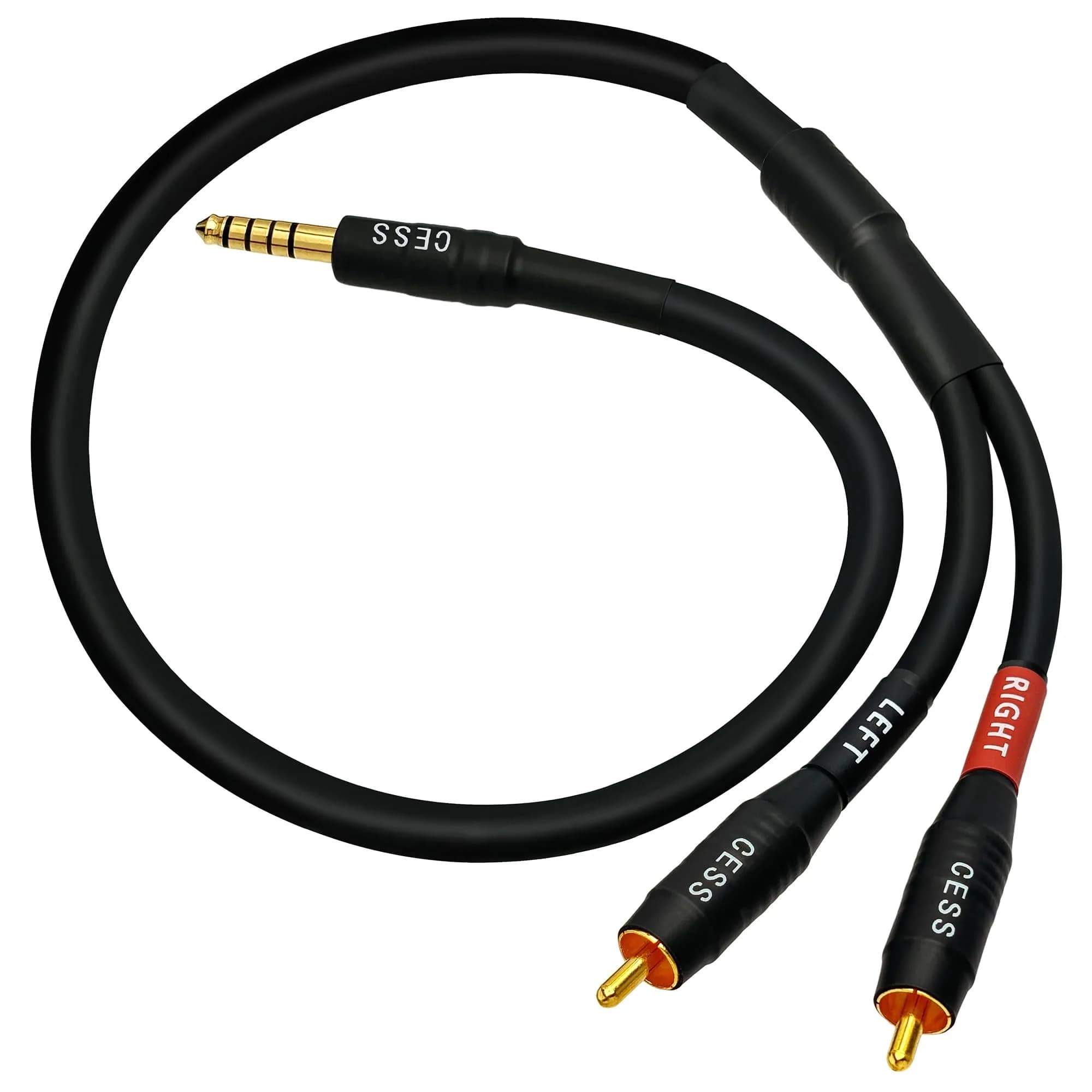 CNCESS 4.4mm Balanced Male to 2 RCA Plug Audio Cable 24 Inch | High-Fidelity Signal Transfer - main product image
