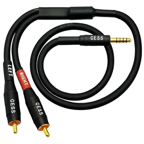 CNCESS 4.4mm Balanced Male to 2 RCA Plug Audio Cable 24 Inch | High-Fidelity Signal Transfer thumbnail 6
