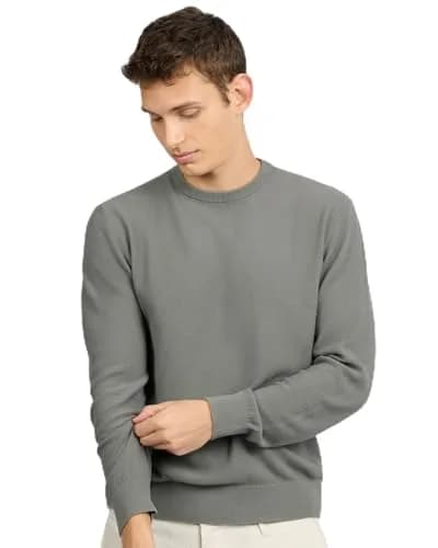 Onia Pique Crewneck Sweater Agave | Classic Fit, Long Sleeve, Solid Pattern, Medium thumbnail 1