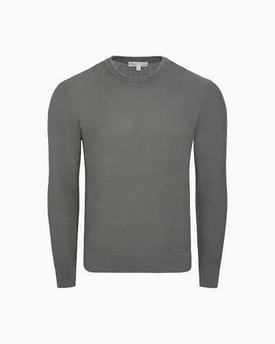 Onia Pique Crewneck Sweater Agave | Classic Fit, Long Sleeve, Solid Pattern, Medium thumbnail 2