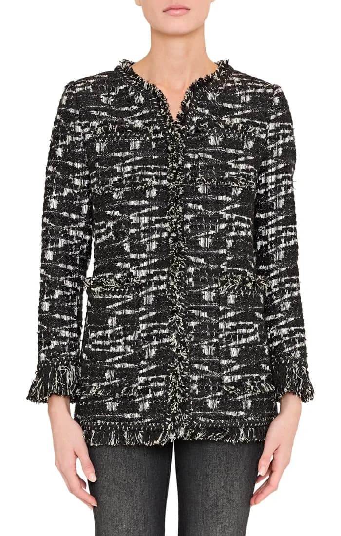 Kobi Halperin Gleb Jacket | Effortless Luxury Black/White Coat for Women