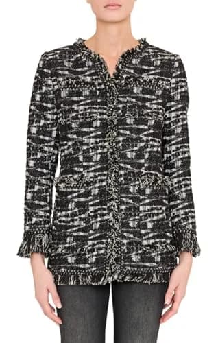 Kobi Halperin Gleb Jacket | Effortless Luxury Black/White Coat for Women thumbnail 1