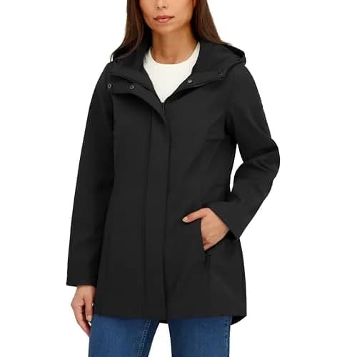 HFX Women's Adjustable Waist Softshell Jacket, Black, X-Large | Breathable, Water-Resistant, 4-Way Stretch thumbnail 1