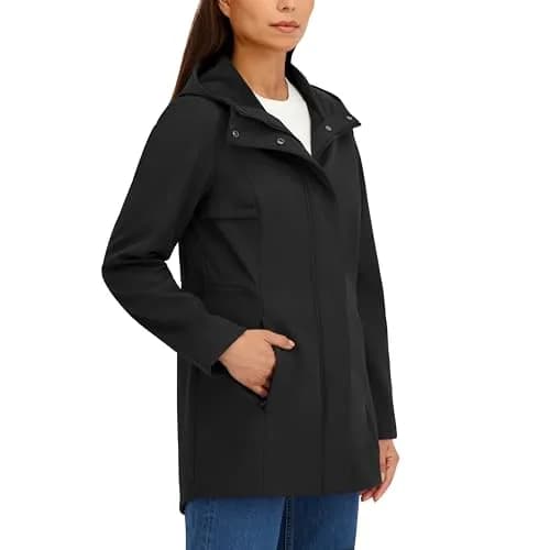 HFX Women's Adjustable Waist Softshell Jacket, Black, X-Large | Breathable, Water-Resistant, 4-Way Stretch thumbnail 3