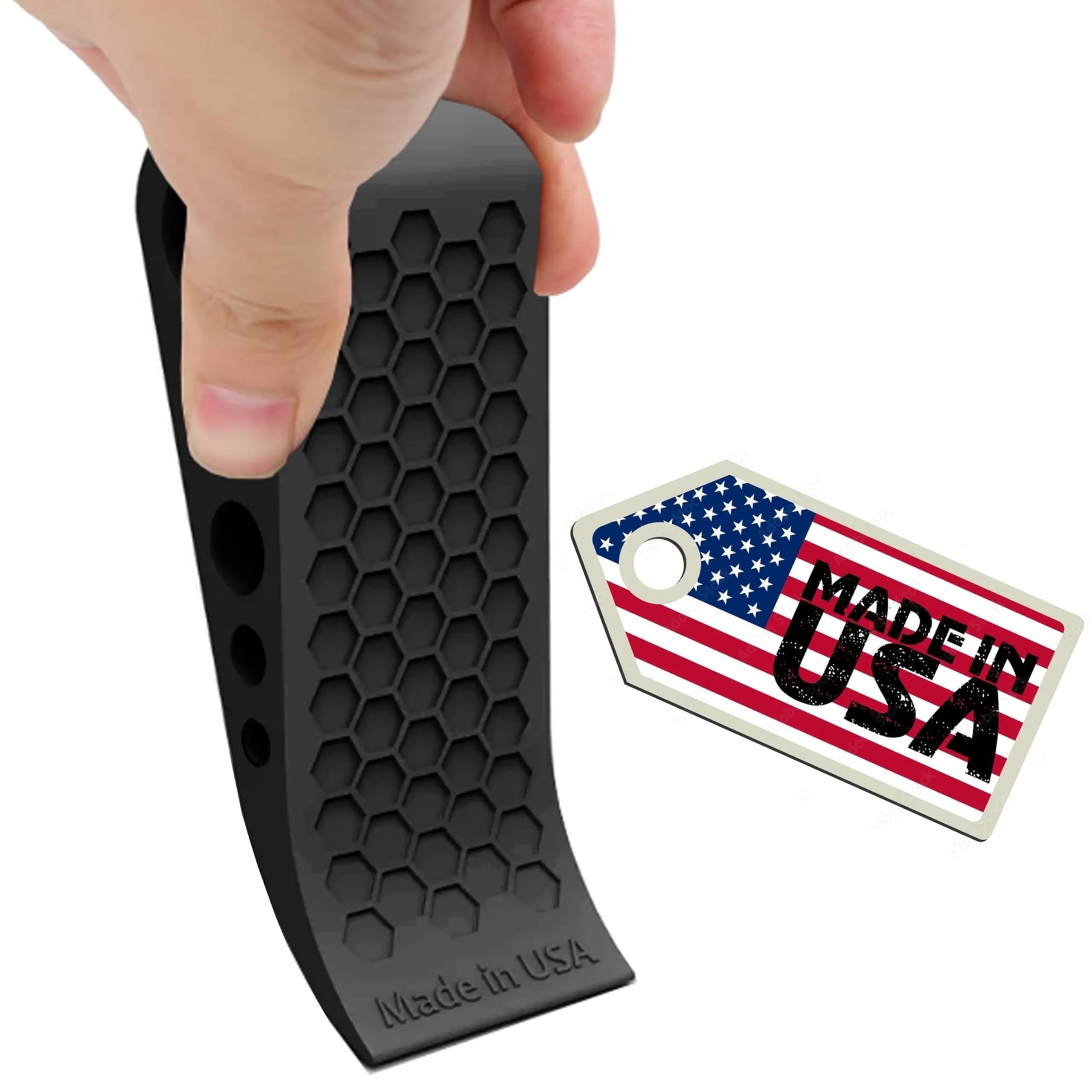 Suspension Dudes Heavy Duty Rubber Door Stop Wedge with Honeycomb Grip, Black | Secure Floor Grip - view 5
