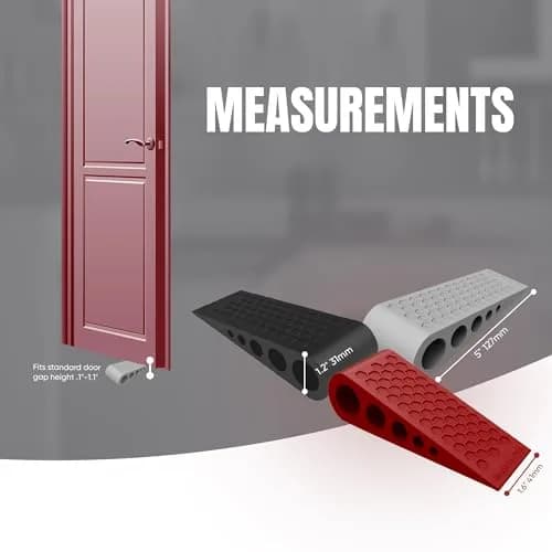 suspension dudes Black Door Stop Wedge 1.6in (4cm) | Heavy Duty Rubber for All Floors thumbnail 3